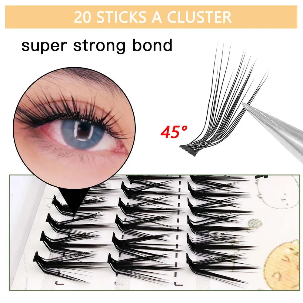 New 20D L Curl Cluster Eyelash Extensions Natural Mink Lashes 1 Box/60 Bundles Individual Eyelash Makeup Tools Cilias Volume