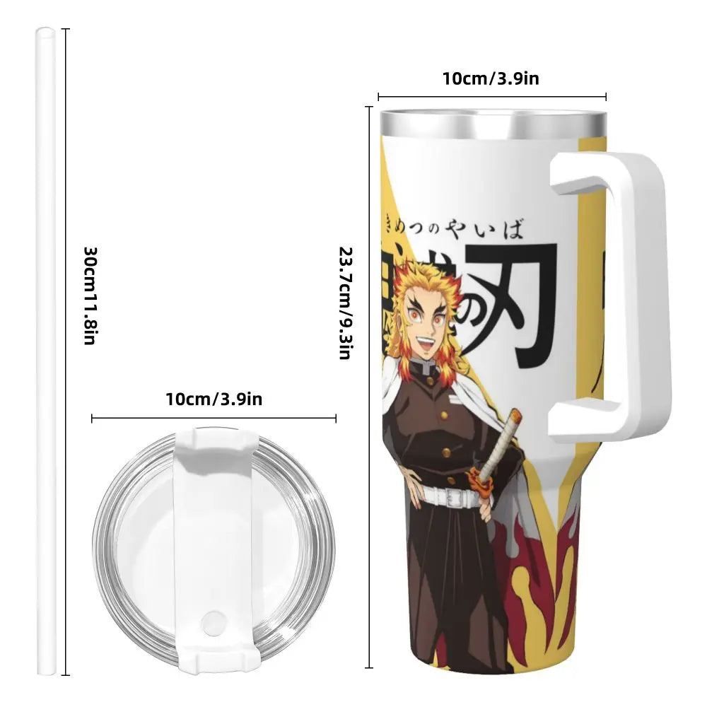 Demon Slayer 40 oz Tumbler with Handle and Straw Lid Stainless Steel Insulated Tumblers Travel