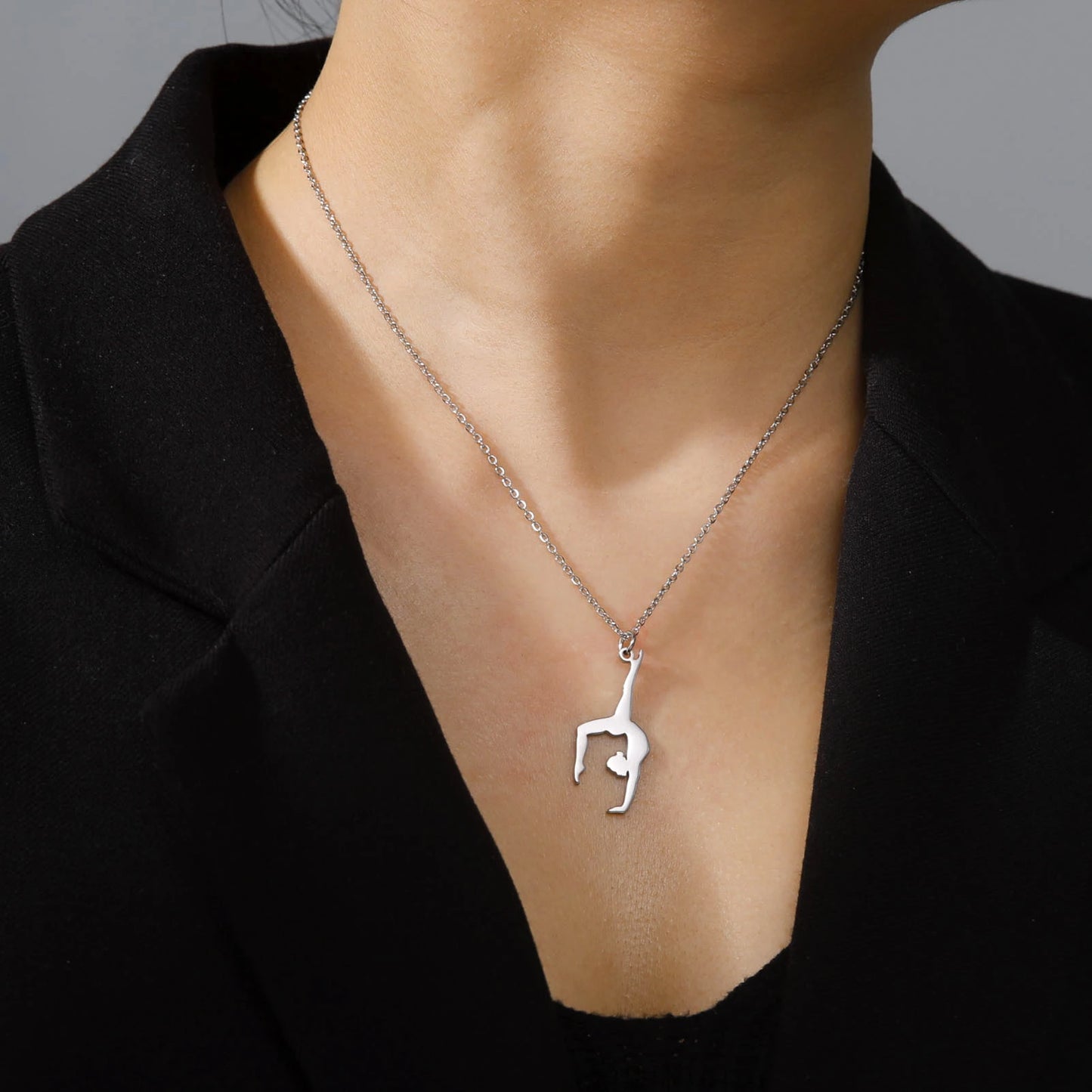 Rhythmic Gymnastics Necklace Women Trend 2025 Gymnast Stainless Steel Jewelry BFF Dancer Girl Sport Accessories Mother Day Gift