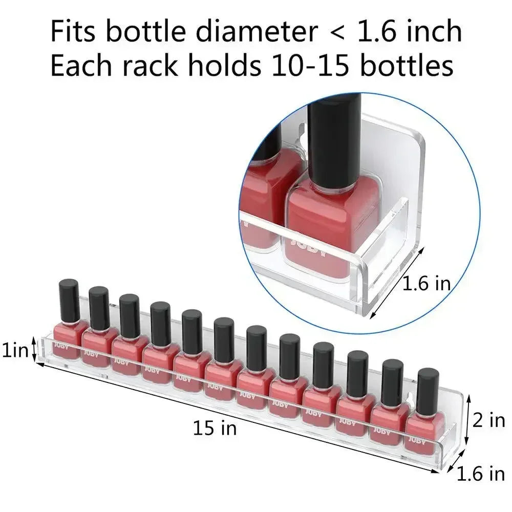 2/4/6Layer Nail Polish Display Rack Transparent Acrylic Storage Holder Nail Art Tools Lipstick Organizer Wall-mounted Shelf