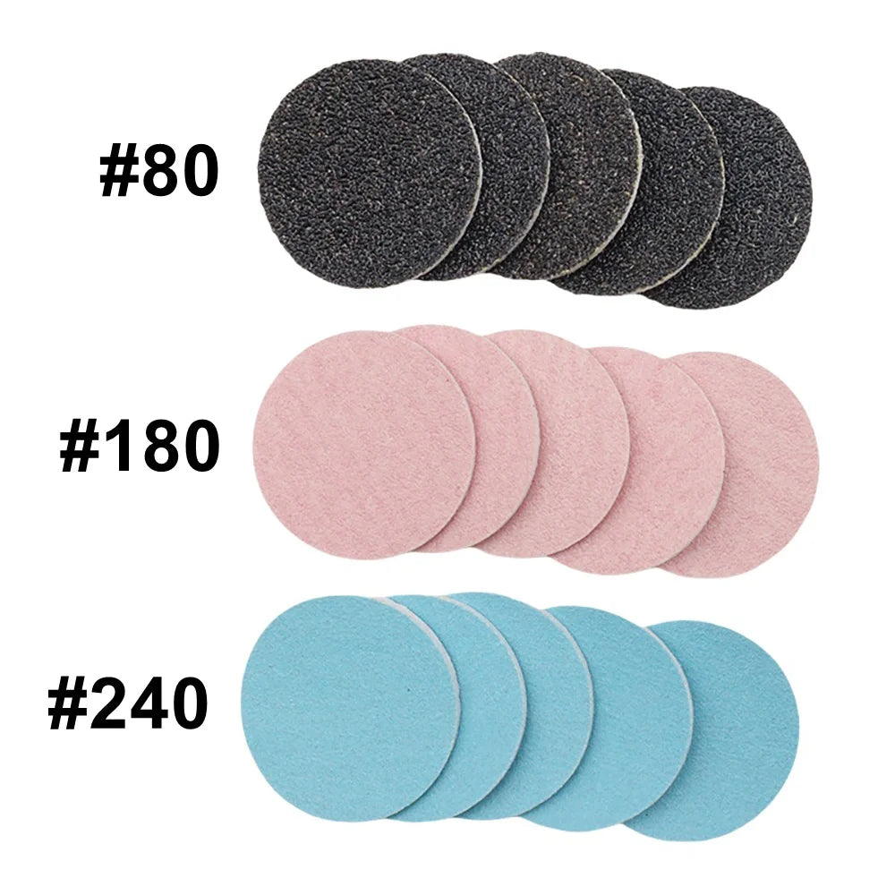 60Pcs Sanding Paper Discs and Metal Nail Drill Bit 25mm Pedicure Disc Replacement Sanding Discs Bits for Nail Drill Foot Files