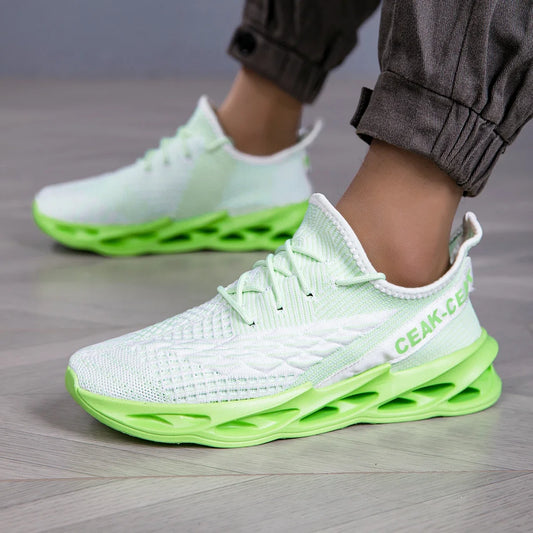 YRZL Sneakers Men Mesh Breathable Running Sport Shoes Man Light Soft Thick Sole Hole Mens Shoes Athletic Sneakers for Men