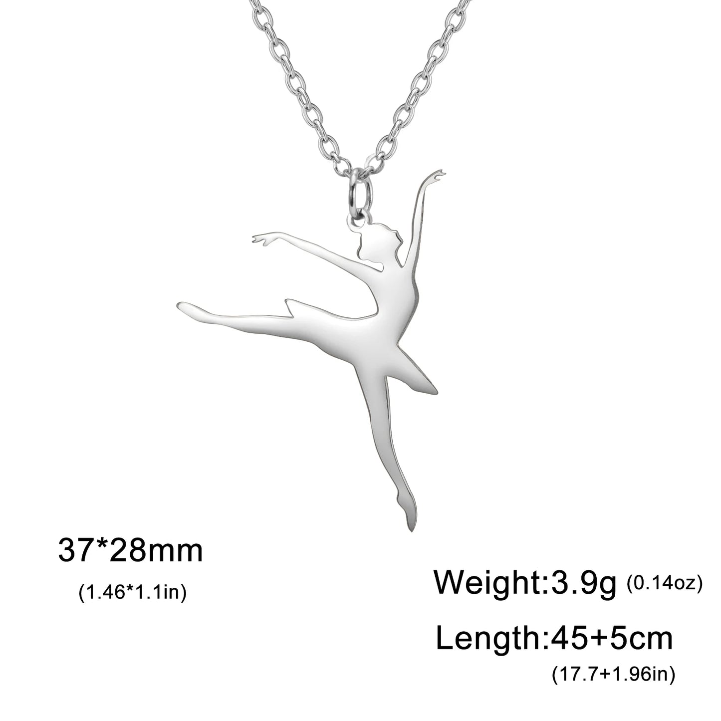 Rhythmic Gymnastics Necklace Women Trend 2025 Gymnast Stainless Steel Jewelry BFF Dancer Girl Sport Accessories Mother Day Gift