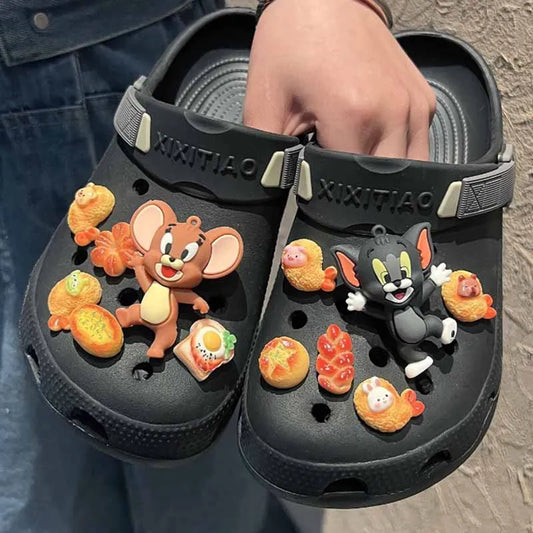 Funny MINISO Cartoon Jerry Shoe Charms Accessories Anime Shoe Decoration for Clog Sandal Buckle Holiday Party Gifts