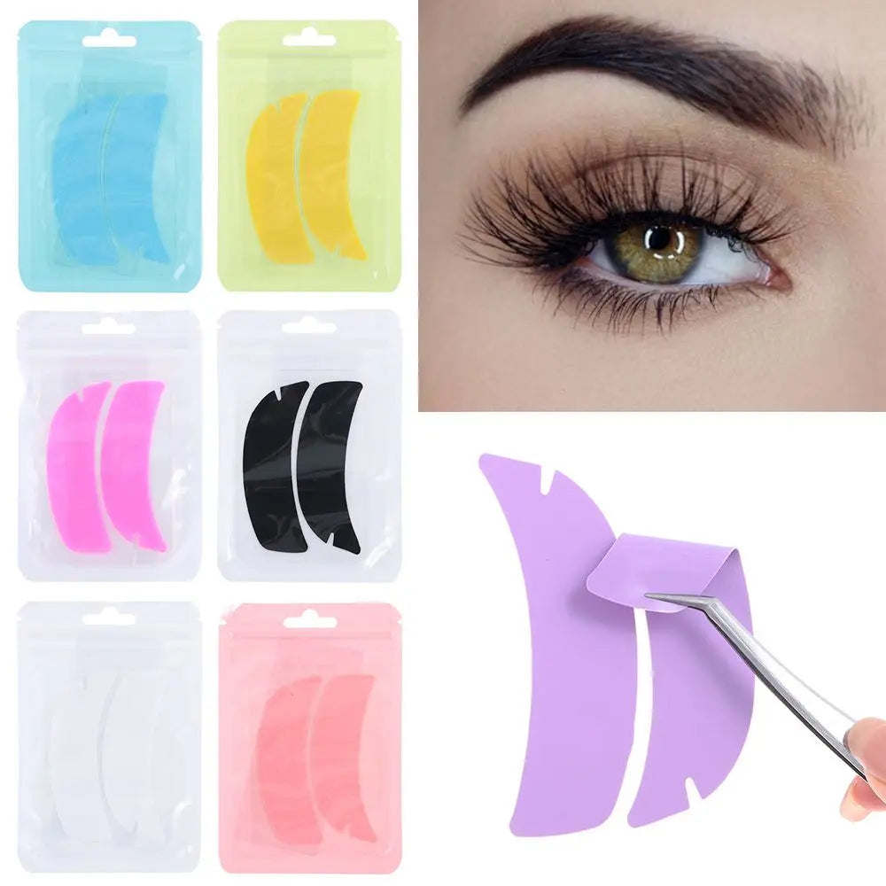 1Pair Reusable Eyelash Perm Silicone Eye Pads Lash Extension Under Eye Patches Sticky Eyelash Extension Patch Makeup Tools