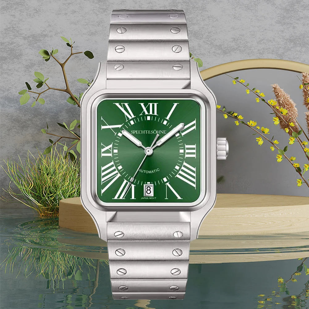 2024 New High Quality Specht & Söhne Watch Miyota Automatic Mechanical Watches Wine Red Sapphire Stainless Steel Watch For Men