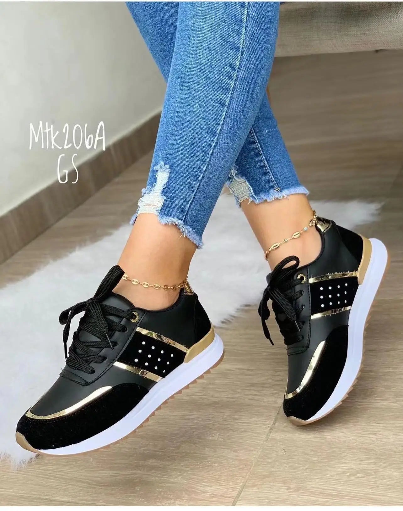 2023 Women Sneakers Platform Shoes Leather Patchwork Casual Sport Shoes Ladies Outdoor Running Vulcanized Shoes Zapatillas Mujer