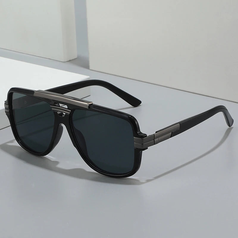 SHAUNA Retro Double Bridges Square Men Sunglasses Fashion Brand Designer Orange Blue Shades UV400 Women Sun Glasses