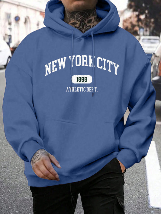 New York Usa City Letter Hoodie Male Fashion Oversize Hoody Vintage Comfortable Men'S Hoodies Casual Fleece Soft Clothing
