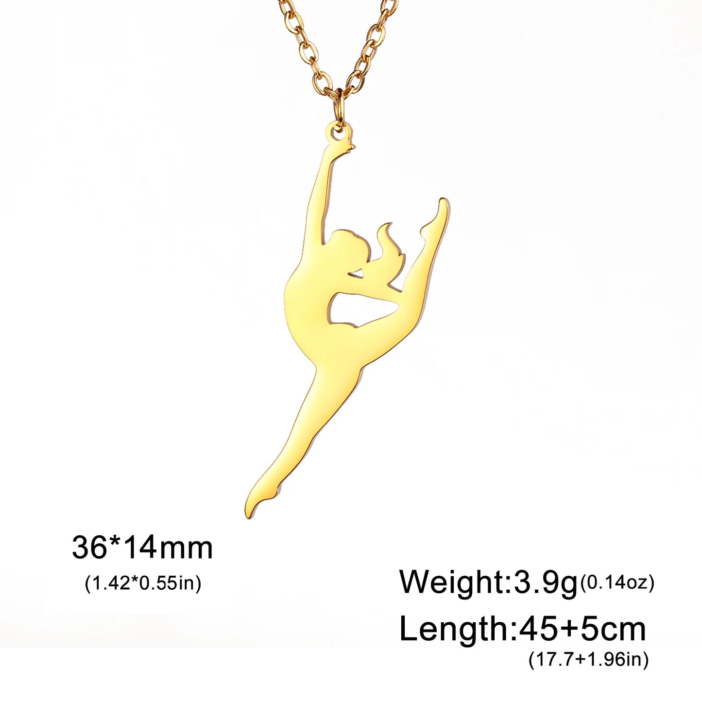 Rhythmic Gymnastics Necklace Women Trend 2025 Gymnast Stainless Steel Jewelry BFF Dancer Girl Sport Accessories Mother Day Gift