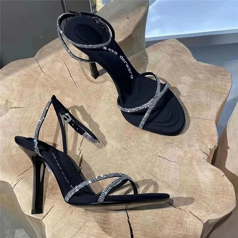 High Heel Sandal for Women All-Match Buckle Strap 2025 Summer Espadrilles Platform Female Shoe High-heeled Fashion Stiletto Silv