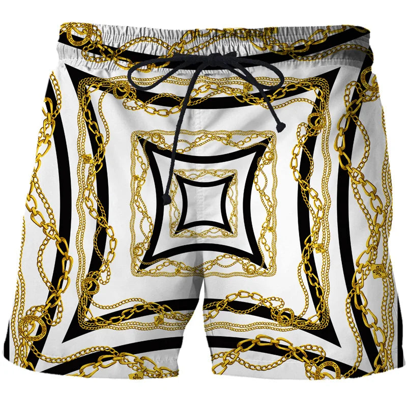 3D Printing Luxury Beach Shorts Pants Men Hawaii Vacation Essentials Swim Trunks Casual Gym Surf Swimsuit Kids Board Ice Shorts