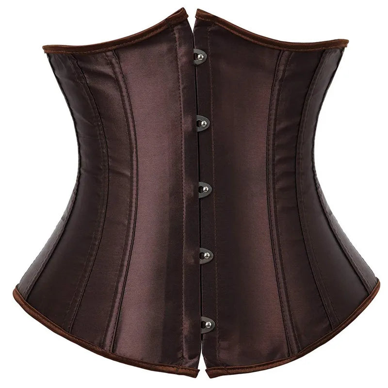 Black Corset Underbust Plus Size Sexy Women With Lacet Bodyshaper Costumes Cincher Ladies Burlesque Corselet Red Green Blue Pink