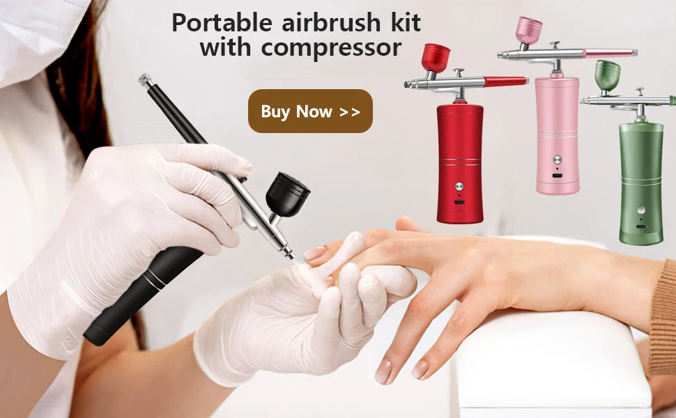 Airbrush Nail Kit Airbrush for Nails Cake Crafts Air Brush Nail Art Paint Replacement Cup Airbrush Gun Manicure Accessories K5