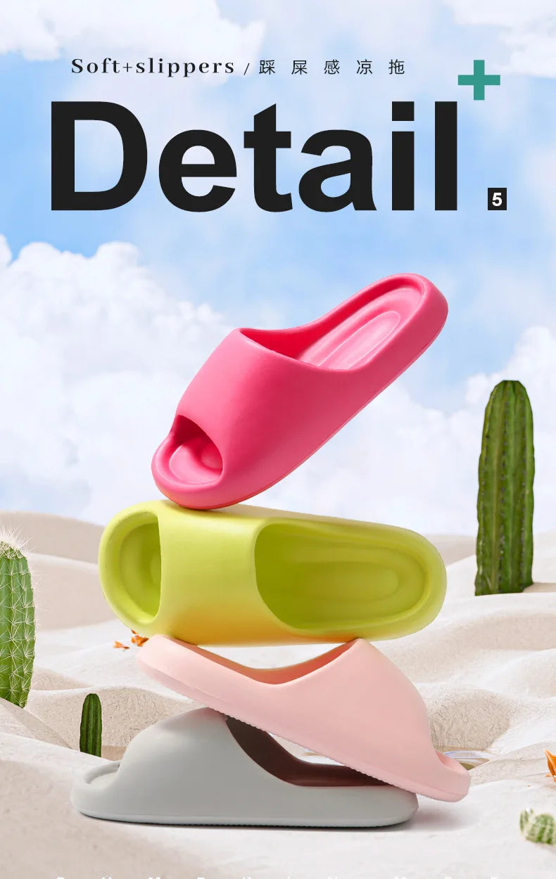 Women's Slippers Fashion Light EVA Soft Home Sole Slipper Bathroom Anti-Slip Casual Indoor Slipper Beach Sandal Flip-Flops