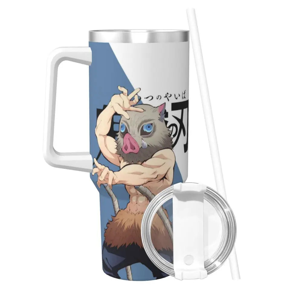 Demon Slayer 40 oz Tumbler with Handle and Straw Lid Stainless Steel Insulated Tumblers Travel