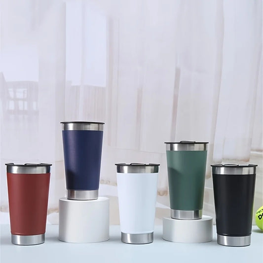 Stylusella Tumbler 16oz/480ml Stainless Steel Beer Mug, Double Wall Vacuum Insulated Tumbler, Cup Lid with Bottle Opener, Keeps