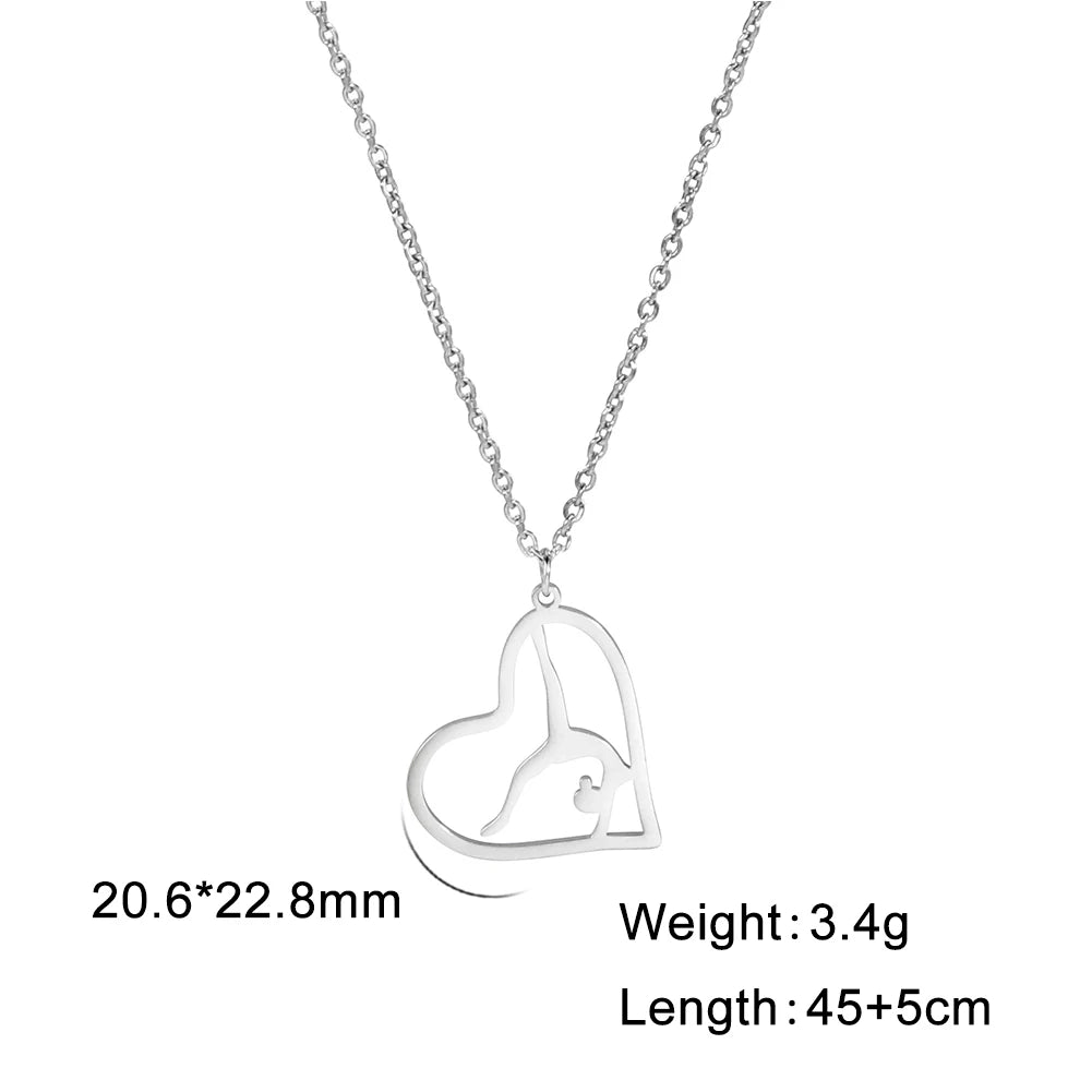 Rhythmic Gymnastics Necklace Women Trend 2025 Gymnast Stainless Steel Jewelry BFF Dancer Girl Sport Accessories Mother Day Gift