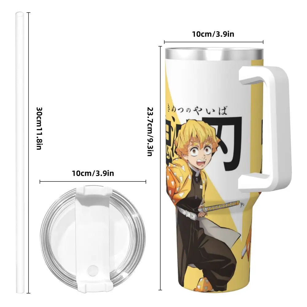 Demon Slayer 40 oz Tumbler with Handle and Straw Lid Stainless Steel Insulated Tumblers Travel