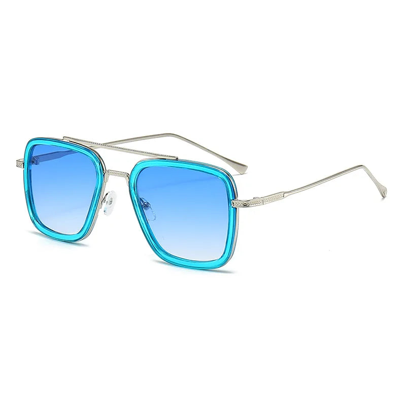 2024 New Square Men Sunglasses Fashion Metal Steampunk Sun Glasses For Women Trendy Outdoor Shades Eyewear Unisex Accessory