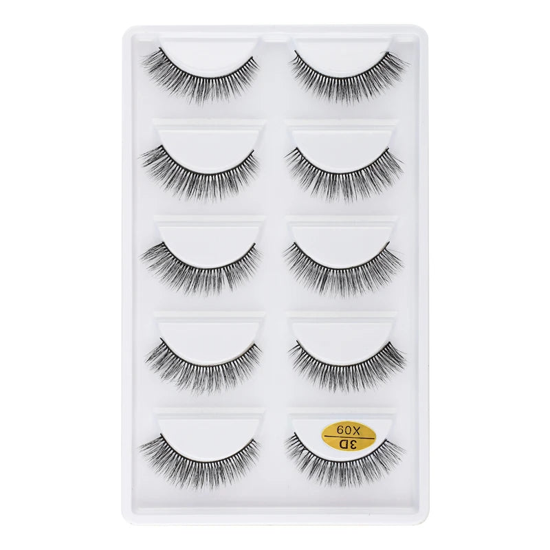 3/5 Pairs Fake Lashes Natural Long False Eyelashes Extension Fluffy 3D Mink Lashes Wispy Strip Eyelashes Makeup Tools maquillaje