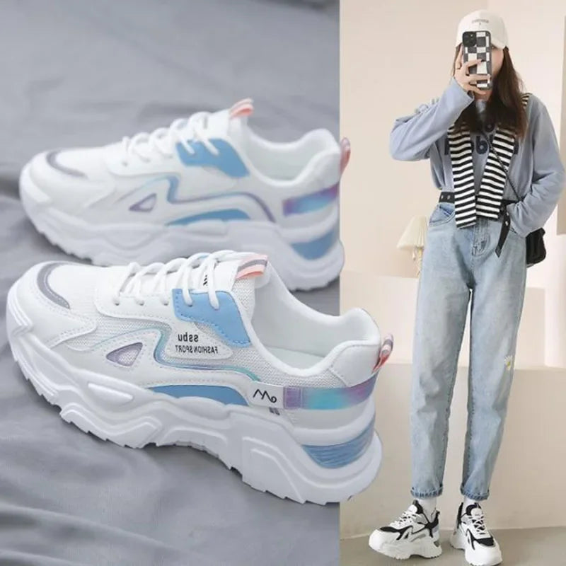 Women's Sneakers Women Platform Flat Shoes for Women Shoes white Casual Trainers Ladies Chunky Sport Shoes Female