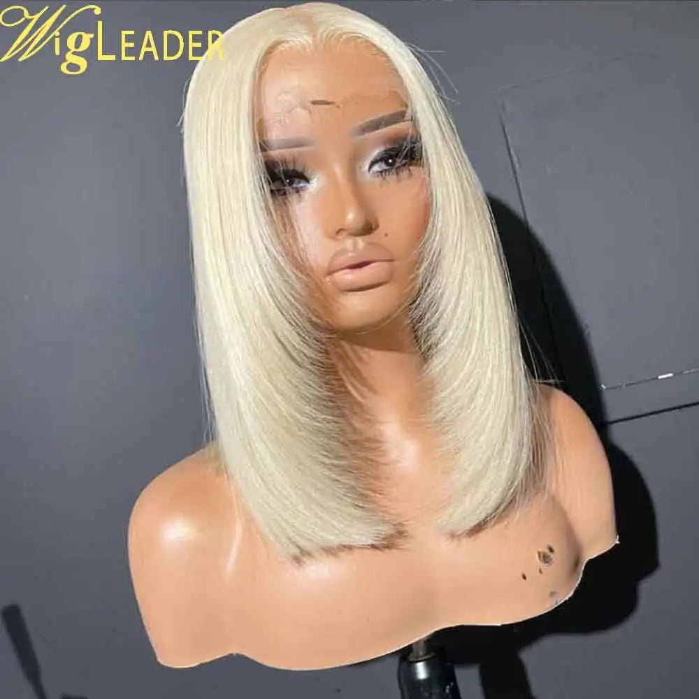 Blonde Layered Cut Synthetic Hair Heat Resistant 13x6 Glueless Lace Front Wigs Preplcuked Hairline Transprent Lace Front Wigs