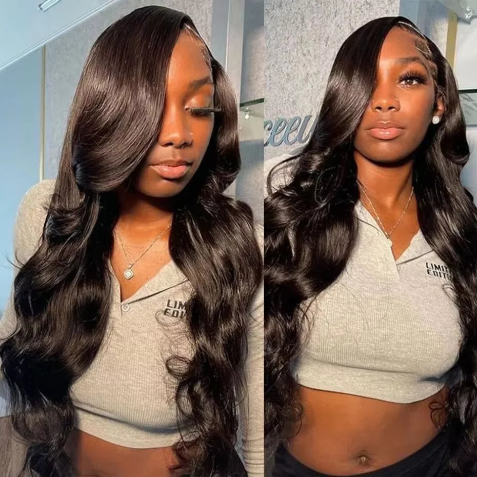 40Inch Body Wave Human Hair Wigs 360 Lace Front Wig Human Hair 13x6 Hd Lace Frontal Wig Ponytail Human Hair Black Wig For Women