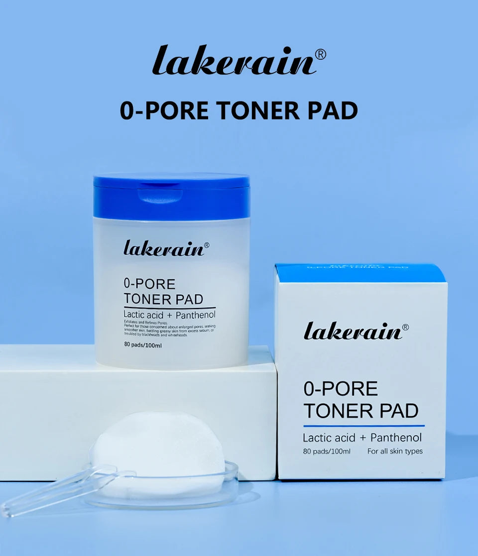 4.5% AHA Lactic Acid & 0.45% BHA 0-pore Toner Pad Salicylic Acid Dual-Textured Facial Toner Pads for Exfoliation and Pore Care