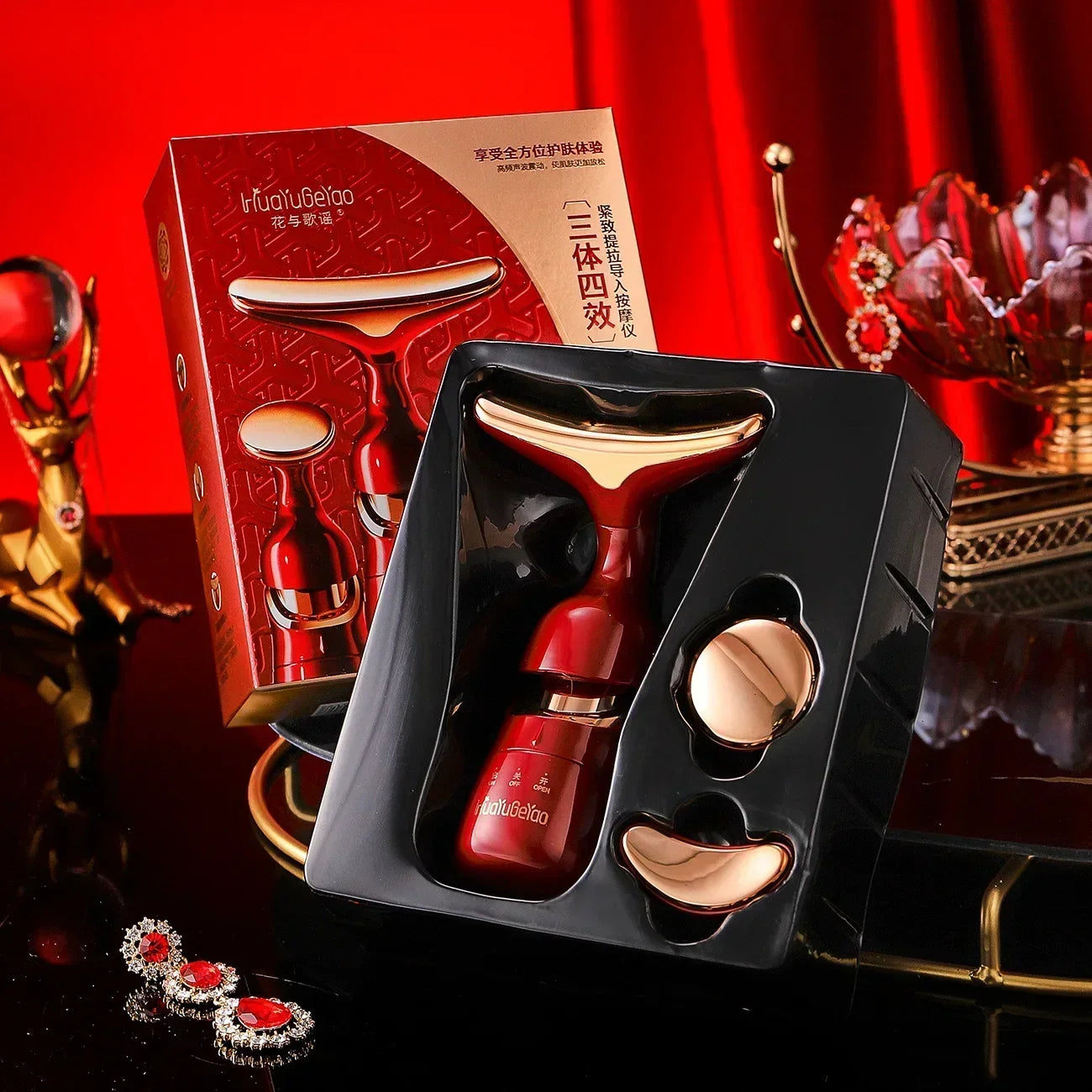 3 in 1 Face Massager Neck Facial Eye Massage Introducer Microcurrent Skin Rejuvenation Anti Aging Beauty Device Wholesale