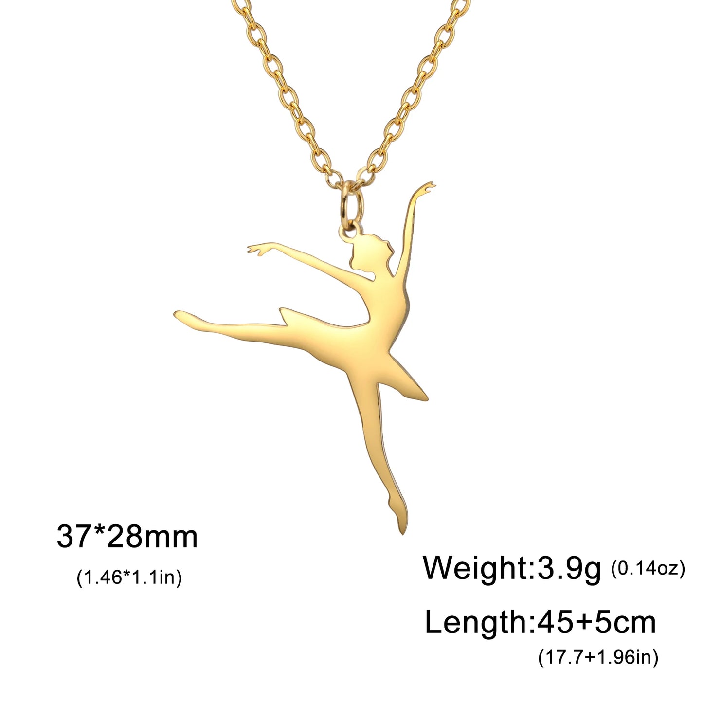 Rhythmic Gymnastics Necklace Women Trend 2025 Gymnast Stainless Steel Jewelry BFF Dancer Girl Sport Accessories Mother Day Gift