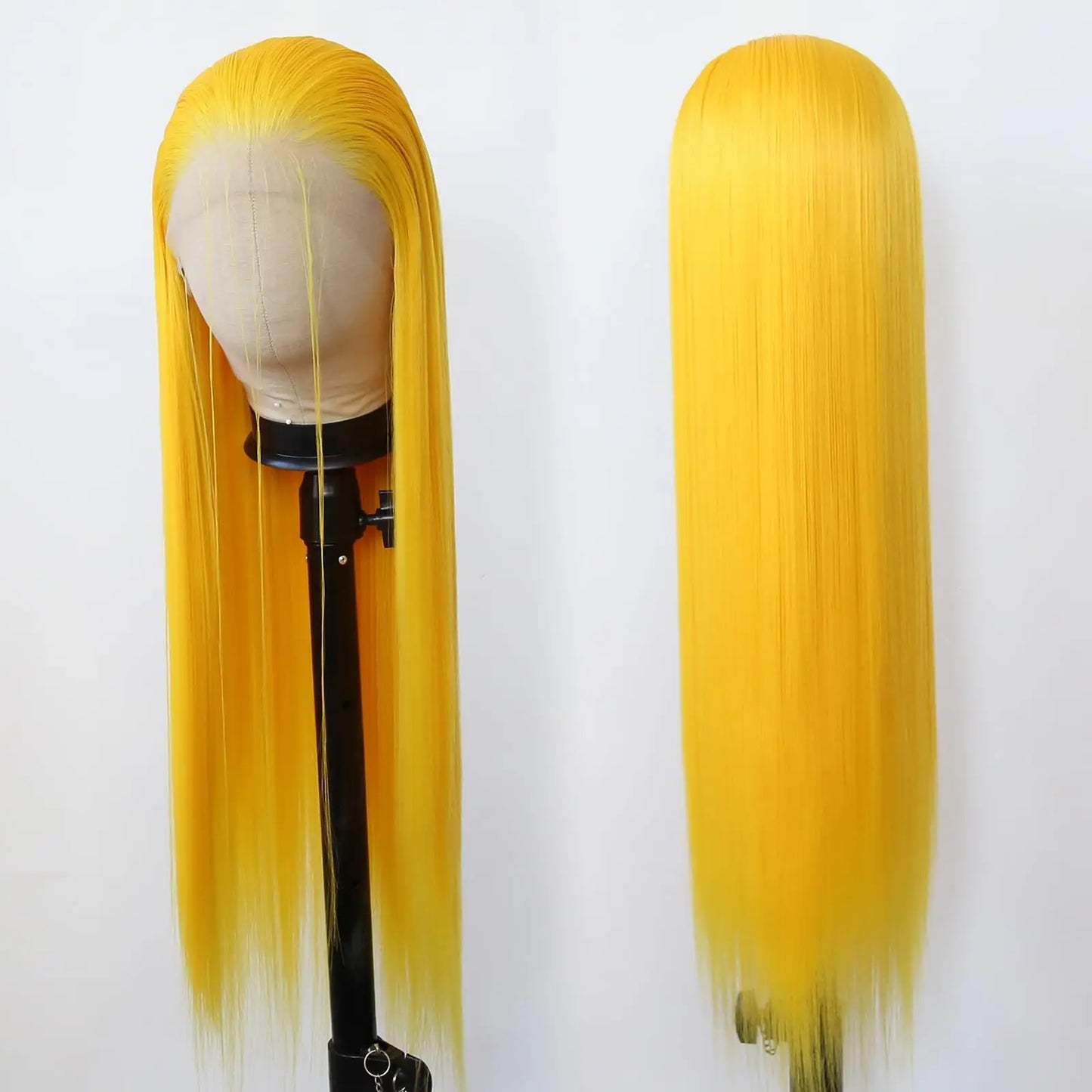 250Density 32inch lace front wig 13x4 Yellow colored human hair wig Brazilian PrePlucked Hair straight human hair wigs For Women