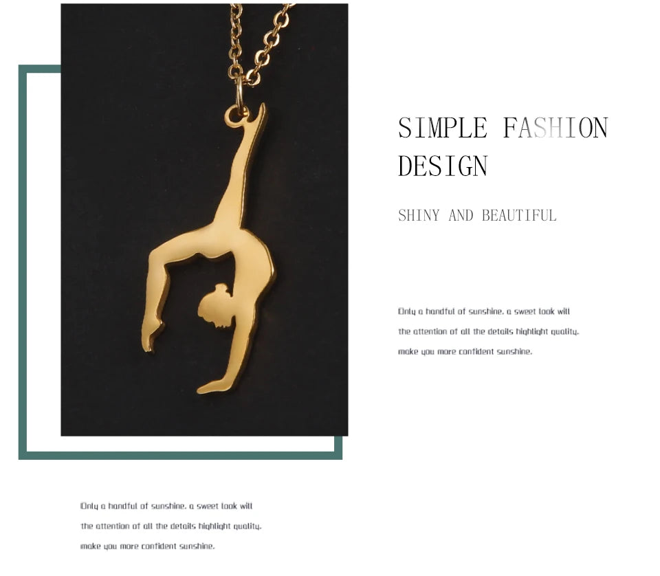 Rhythmic Gymnastics Necklace Women Trend 2025 Gymnast Stainless Steel Jewelry BFF Dancer Girl Sport Accessories Mother Day Gift