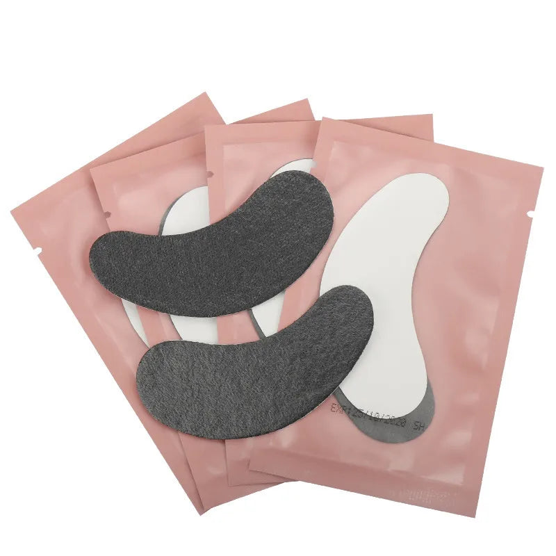 50 pairs/lot Gel Eye Pads Eyelashes Paper Patches For Eyelash Extension Eye Tips Sticker Wraps Black Patches Makeup Tools