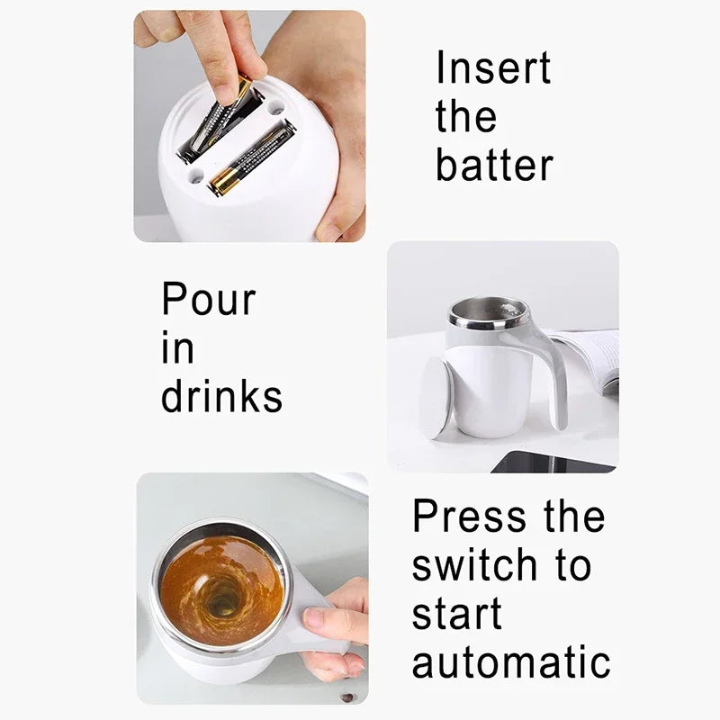 Portable Automatic Stirring Cup Rechargeable Coffee Electric Stirring Stainless Steel Rotating Magnetic Household Drinking Tools
