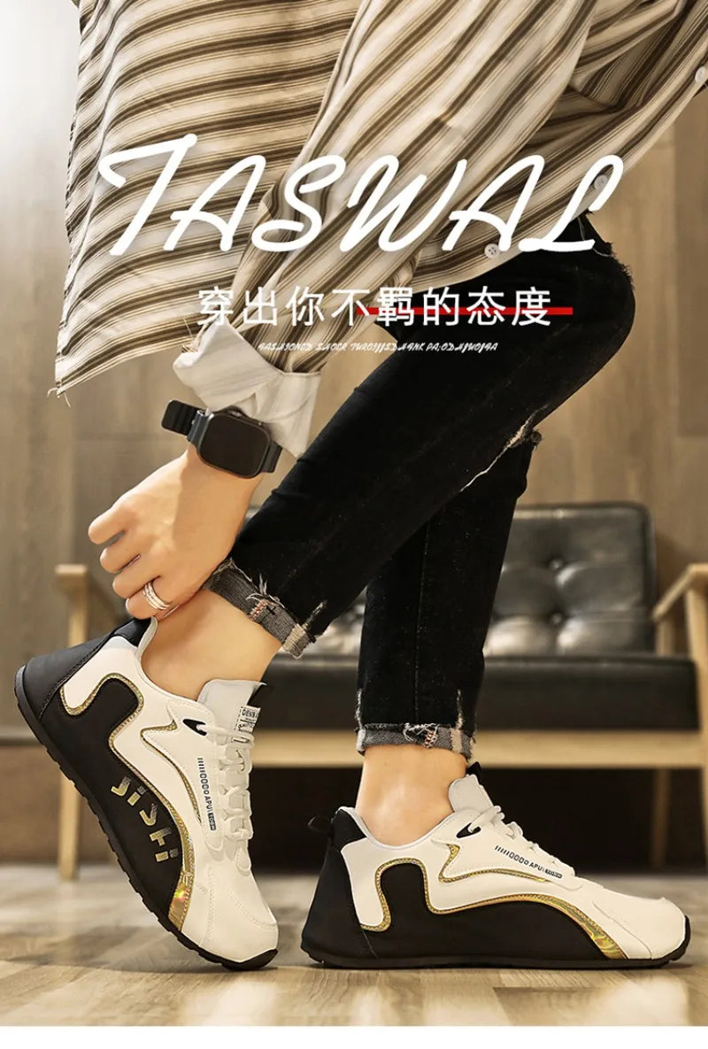 Luxury Men's Sneakers High Quality Leather Casual Shoes for Men Fashion All-match Sport Shoes Platform Comfor Men Running Shoes