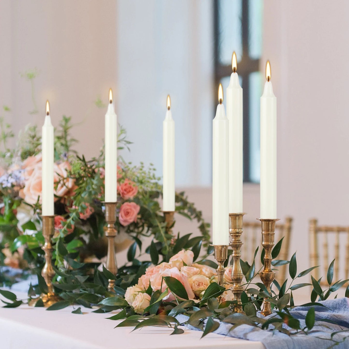 20 Ivory White 4Inch Waxs, Drip-Free, Smoke-Free, Fragrance-Free, Home Dinner Candles, Hand-Pulled, High-Quality, Suitable for Church, Family, Wedding, Party, Seasonal Celebrations, Emergency Situations and Home Decorations,