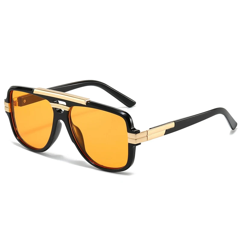 SHAUNA Retro Double Bridges Square Men Sunglasses Fashion Brand Designer Orange Blue Shades UV400 Women Sun Glasses