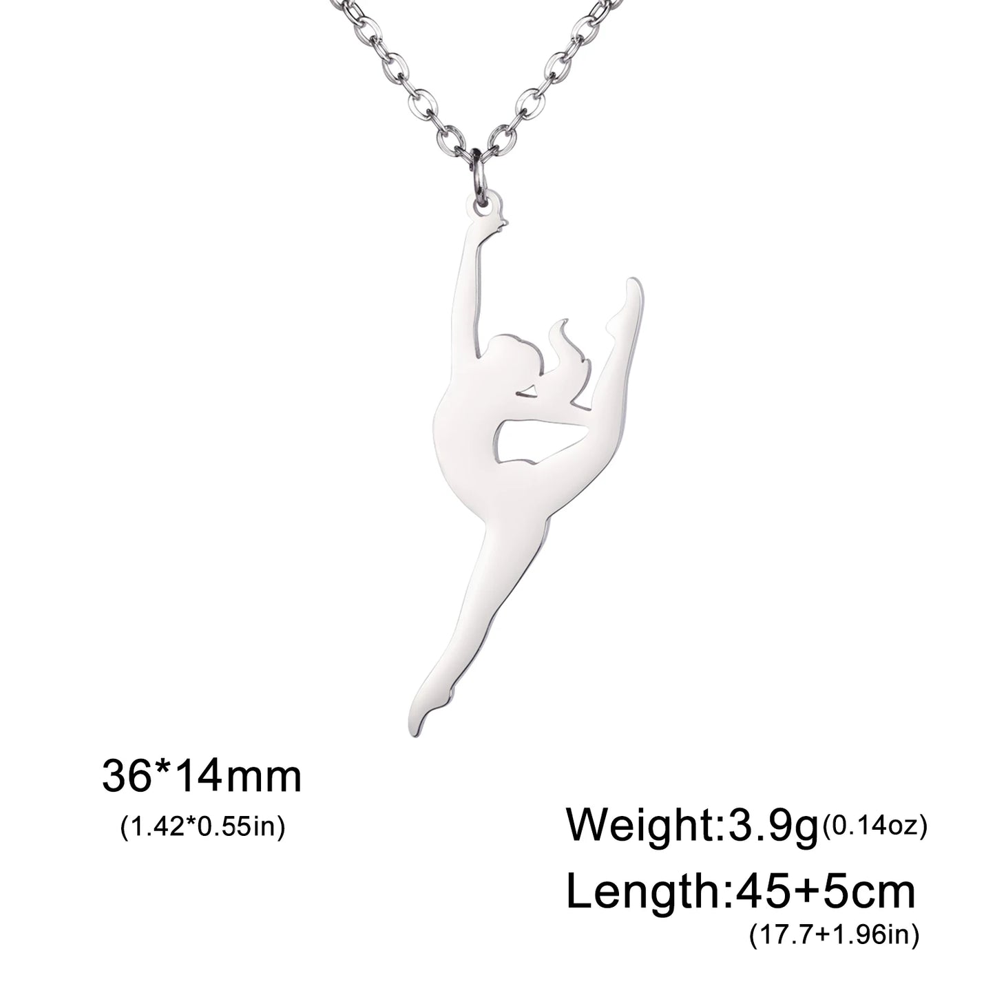 Rhythmic Gymnastics Necklace Women Trend 2025 Gymnast Stainless Steel Jewelry BFF Dancer Girl Sport Accessories Mother Day Gift