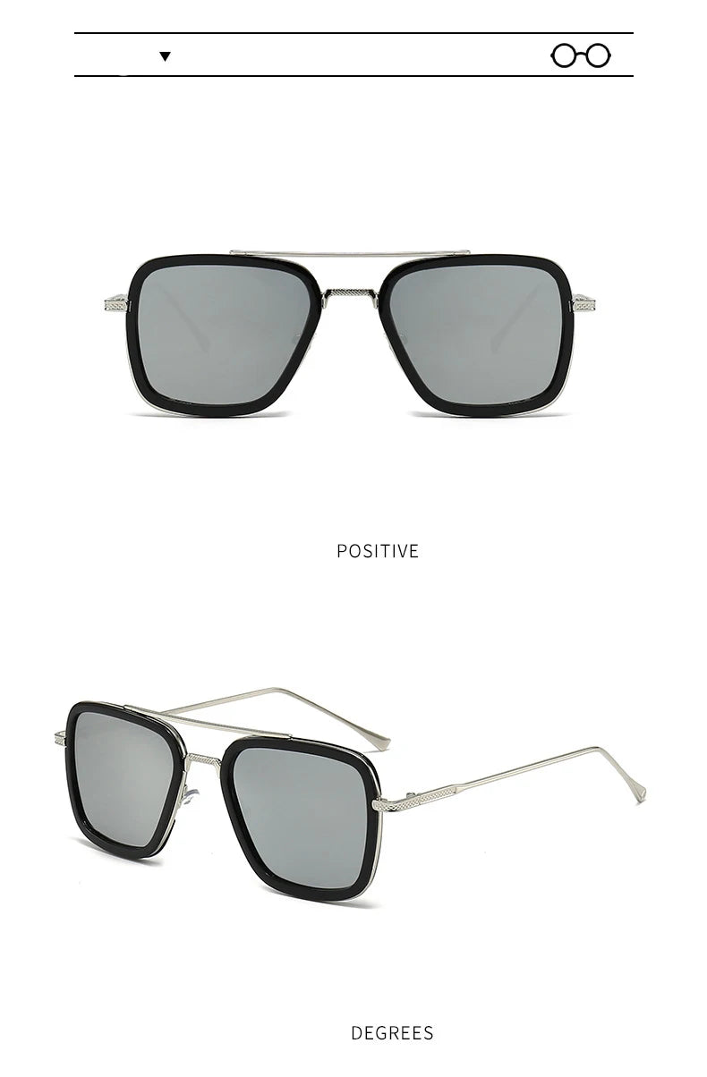 2024 New Square Men Sunglasses Fashion Metal Steampunk Sun Glasses For Women Trendy Outdoor Shades Eyewear Unisex Accessory