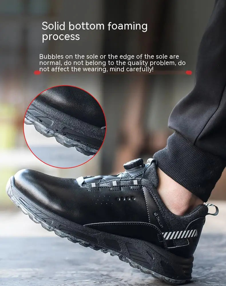 Rotating Button Security Protective Boots Men New Safety Shoes Men Anti-smash Anti-puncture Work Shoes Fashion Men Sport Shoes