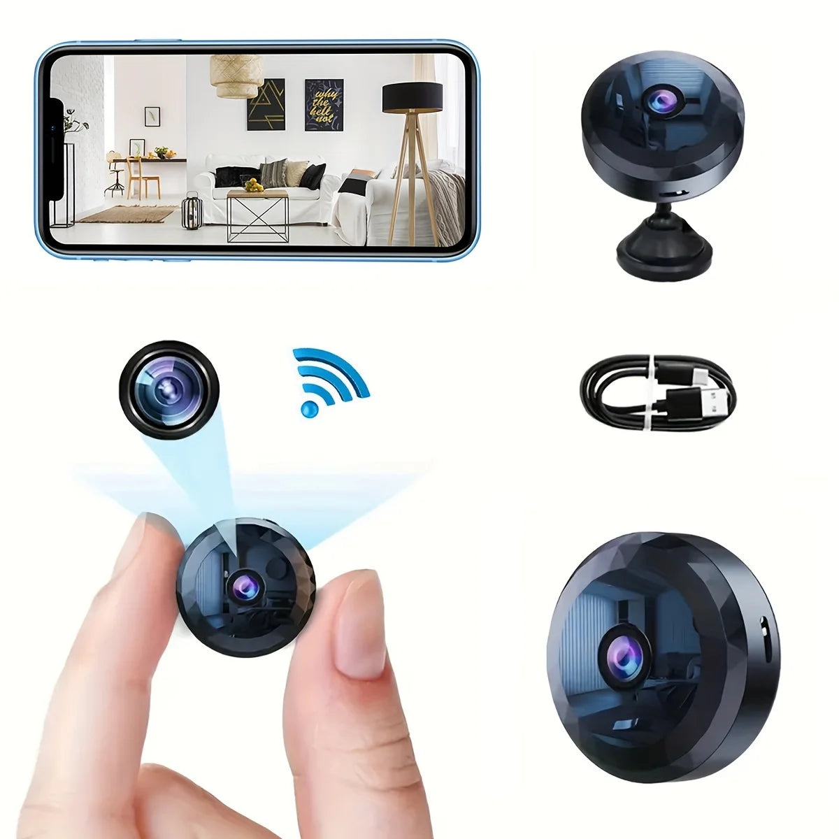 1PC A11 miniature camera with night vision, motion detection, rechargeable battery - easy to install and application control