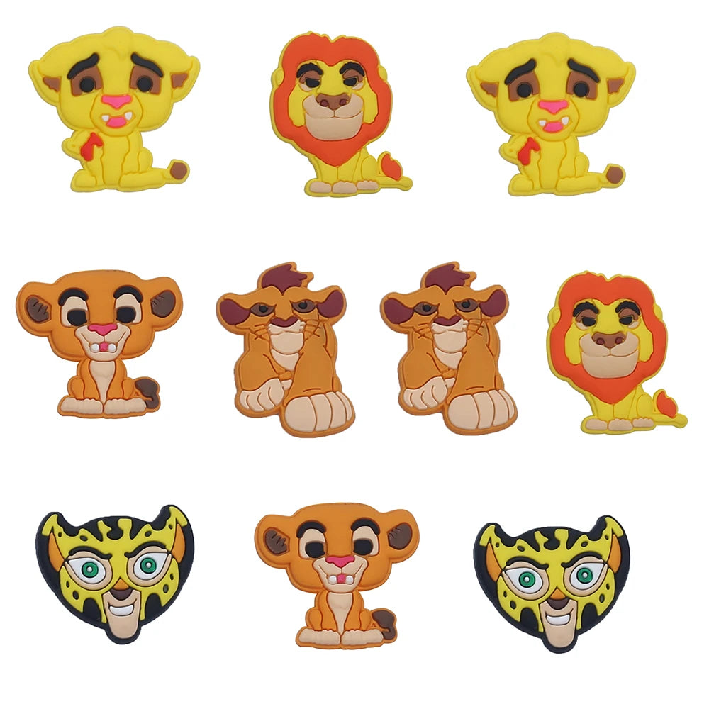 10-16pcs MINISO The Lion King Shoes Charms PVC Shoe Accessories DIY Shoe Buckle Clogs Sandal Decoration For Kids X-mas Gifts