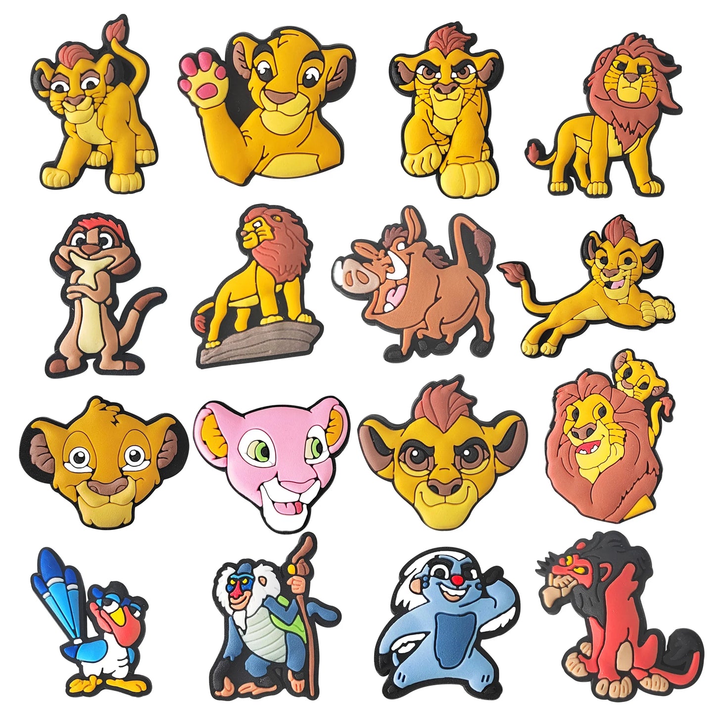 10-16pcs MINISO The Lion King Shoes Charms PVC Shoe Accessories DIY Shoe Buckle Clogs Sandal Decoration For Kids X-mas Gifts