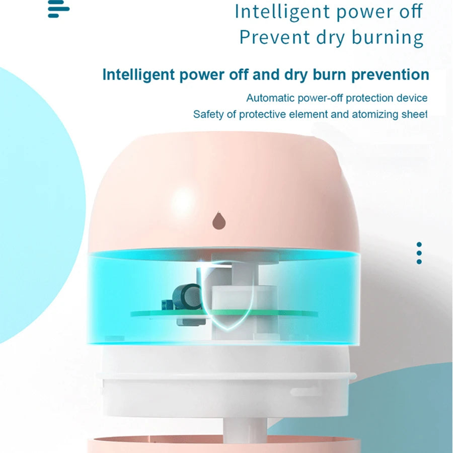 Air Humidifier USB Mini Aroma Essential Oil Diffuser for Home Car Ultrasonic Mute Mist Maker Diffuser with LED Color