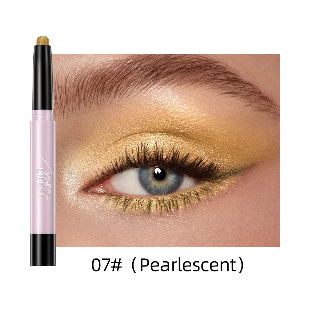 12 Colors Pearlescent Eyeshadow Pencil Waterproof Long Lasting Glitter Shimmer Eye Shadow Pen Eyeliner Stick Eyes Makeup Tools