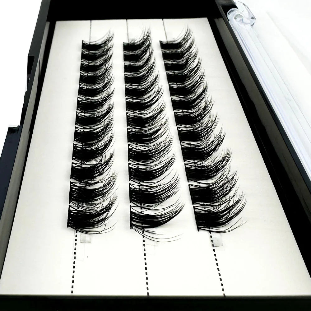 NEW3D DIY Clusters Volume Handmade Mink Eyelash Extension Curl Segmented False Lashes 5D fluffy Thick Bundle Cilias Makeup Tools
