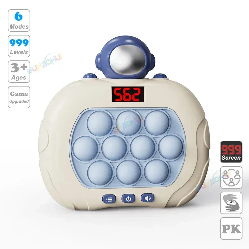 999 Level Electronic Pop Quick Push Bubbles Game Machine Kids Cartoon Fun Squeezing Toys Anti Stress Sensory Bubble Toy Gifts