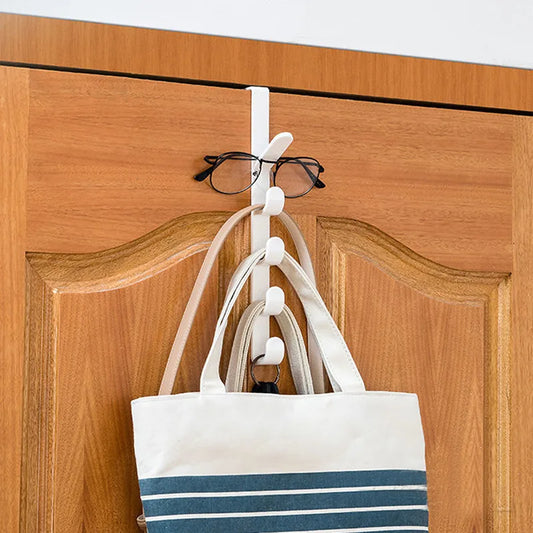 Bedroom Door Hanger Clothes Hanging Rack Over The Door Plastic Home Storage Organization Hooks Purse Holder for Bags Rails
