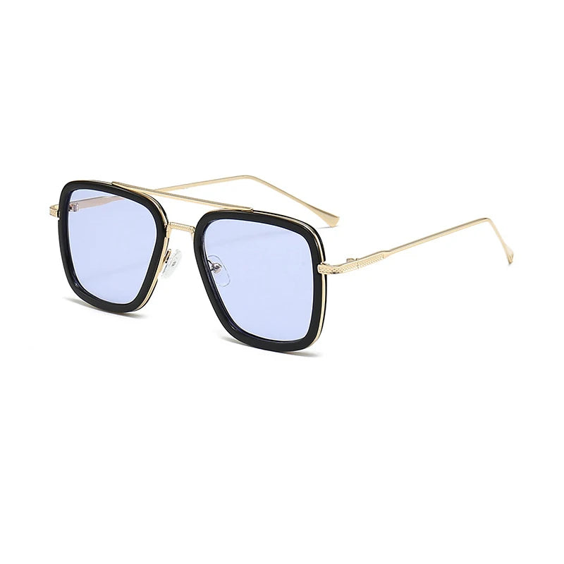 2024 New Square Men Sunglasses Fashion Metal Steampunk Sun Glasses For Women Trendy Outdoor Shades Eyewear Unisex Accessory